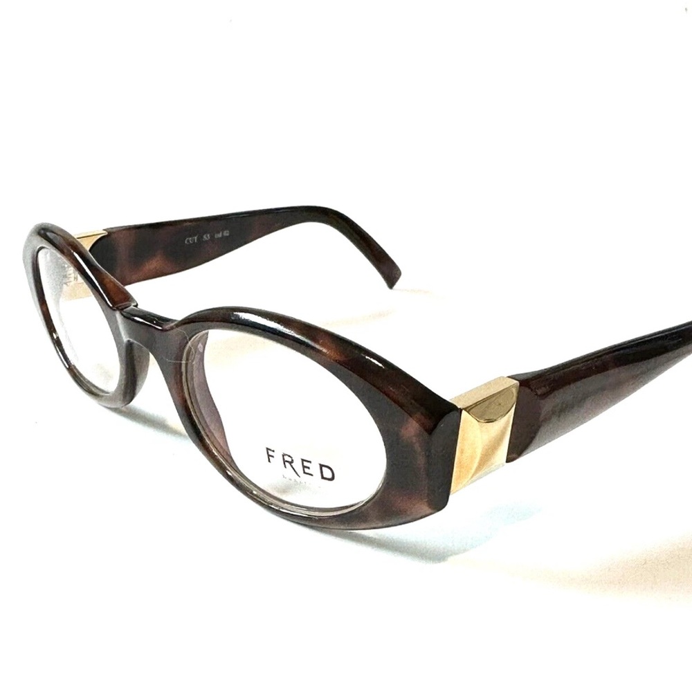 Fred Eyeglasses Brown   with Gold Accents